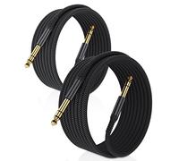 Elebase 1/4 Inch TRS Instrument Cable 2M 2-Pack,Straight 6.35mm Male Jack Stereo Audio Interconnect Cord,6.35 mm Balanced Line for Electric Guitar,Bass,Keyboard,Mixer,Amplifier,Amp,Speaker,Equalizer