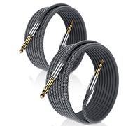 Elebase 1/4 Inch TRS Instrument Cable 3M 2-Pack,Straight 6.35mm Male Jack Stereo Audio Interconnect Cord,6.35 mm Balanced Line for Electric Guitar,Bass,Keyboard,Mixer,Amplifier,Amp,Speaker,Equalizer
