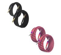 Elebase 1/4 Inch TRS Instrument Cable 3M 2-Pack with TS Mono Guitar Lead 3M 2Pack