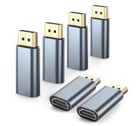 Elebase 4K DisplayPort to HDMI Adapter 6-Pack,DP PC to HDMI Monitor Converter Video UHD 4K@30Hz 2K@60Hz Uni-Directional Display Port Male HDMI Female Adaptor for Laptop,Computer,PC,PS4 PS5,Dell,Lenovo