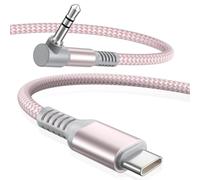 Elebase for iPhone 16 Aux Cable 1.8M,USBC to 3.5MM Audio Adapter 90 Degree | Type C to Right Angle Auxiliary Cable for Car,New Apple Duo 18 17 15 Pro,Samsung Galaxy S25 S24 S23 Ultra A55,Z Fold Flip 6