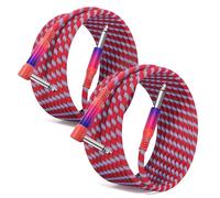 Elebase Guitar Cable 1M 2Pack,Right Angled 1/4 inch Electric Guitar Lead Mono 6.35mm TS to TS Instrument Amp Cord,Quarter inch Jack to Jack Audio Line for Bass,Keyboard,Amplifiers,Speakers,Pedals