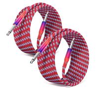 Elebase Guitar Lead 3M 2Pack,1/4 inch Electric Guitar Cable Mono 6.35mm TS to TS Instrument Amp Cord,Quarter inch Jack to Jack Audio Wire Line for Bass,Keyboard,Amplifiers,Speakers,Pedals,Colored