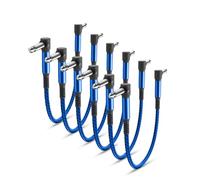 Elebase Guitar Patch Cables 15CM 6-Pack,6.35MM Effects Pedal Board Cord,1/4" Right-Angle Nylon Braided Instrument Audio Cable,Pedalboard Connector TS Copper Wire for Amp/Amplifier,Mixer,Electric Bass