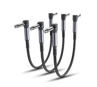 Elebase Guitar Patch Cables 30CM 3-Pack,6.35MM Effects Pedal Board Cord,1/4" Right-Angle Nylon Braided Instrument Audio Cable,Pedalboard Connector TS Wire for Amp/Amplifier,Mixer,Electric Bass