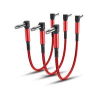Elebase Guitar Patch Cables 30CM 3-Pack,6.35MM Effects Pedal Board Cord,1/4" Right-Angle Nylon Braided Instrument Audio Cable,Pedalboard Connector TS Copper Wire for Amp/Amplifier,Mixer,Electric Bass