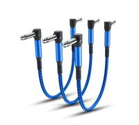 Elebase Guitar Patch Cables 30CM 3-Pack,6.35MM Effects Pedal Board Cord,1/4" Right-Angle Nylon Braided Instrument Audio Cable,Pedalboard Connector TS Copper Wire for Amp/Amplifier,Mixer,Electric Bass