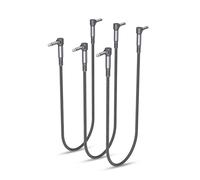 Elebase Guitar Patch Cables 60CM 3-Pack,6.35MM Effects Pedal Board Cord,1/4" Right-Angle Nylon Braided Instrument Audio Cable,Pedalboard Connector TS Copper Wire for Amp/Amplifier,Mixer,Electric Bass
