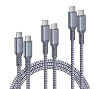 Elebase iPhone 16 15 Pro Max Charger Cable,USB C to USB C Cable 100W Multipack 1/2/3M,Fast Car Charging Power Lead for Apple iPad 10th,AirPods 4,Air 5 Mini 6 7,Samsung Galaxy S25 S24 A55,No lightning
