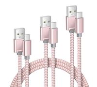 Elebase iPhone 17 16 Pro Max Charging Cable 1.5/3.3/6.6FT 3Pack,USB A to Type C Car Charger Cord,USBC Power Cable for New Apple iPad 10 10th Mini 8 8th 7 7th Air 5 5th 6 6th Airpods 4 4th Generation