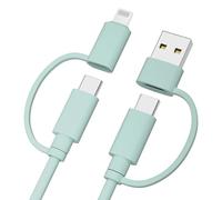 Elebase Multi Charging Cord,USB to USB C Charging Cord 1M,60W Fast Charger Cable with Type C/USB A/Light-ning Adapter for Car,iPhone 17 16 15 14 Max,iPad Pro 2024,8th Air,Google Pixel 10 9 8 XL Fold