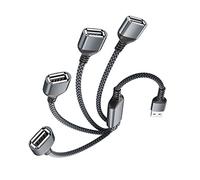 Elebase USB Splitter 1 in 4 Out for PS5,USB Charger Splitter Y Cable 0.3M