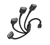 Elebase USB Splitter Y Cable 1M,1 Male to 4 Female USB-A Expander Hub,Multi USB Port Extender Converter,Extra Multiport Data Charger Split Adapter for Macbook,Car,Xbox One Series X/S,PS4 5,Laptop