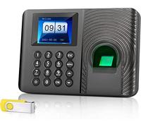 Elebinke Clocking in Machine Fingerprint Password Attendance Machine Checking-in Recorder Time Clock For Employees Small Business(With 8GB flash drive)