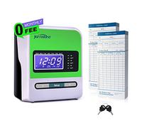 Elebinke Clocking In Machine for Employees, Small Business Time Punch Clock, Automatic Daylight Saving, No Ink Ribbons, 0 Monthly Fee, Includes 50 Cards & 2 Keys