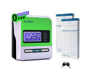 Elebinke Clocking In Machine for Employees, Small Business Time Punch Clock, Automatic Daylight Saving, No Ink Ribbons, 0 Monthly Fee, Includes 50 Cards & 2 Keys