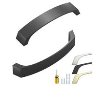ELEBUILD 12 Pack Matt Black Cupboard Handles, 128mm (5 Inch) Hole Center, Modern Drawer Pulls, Cabinet Door Pulls Handles for Kitchen, Bathroom, Wardrobe, Dresser, Chest of Drawer