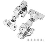 ELEBUILD 20 Pack Full Overlay Cabinet Hinges, 48mm Concealed Hidden Hinge, 105° Soft Close, 3D Adjustment, Slow Smooth Self Closing, Clip-on Plate, Stainless Steel Hardware for Kitchen Cupboard