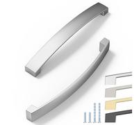 ELEBUILD Pack of 6 Handles 160mm Chrome Cupboard Handles Elegant Kitchen Handles