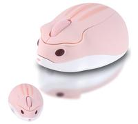 elec Space Cute Animal Hamster Shape Silent Mouse-Pink