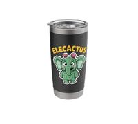 Elecactus Funny Cute Elephant Cactus Hybrid Character Design Stainless Steel Insulated Tumbler