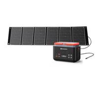 ELECAENTA EM200 Power Station with 60W Solar Panel, 200Wh LiFePO4 Battery 200W Pure Sine Wave Outdoor Solar Generator Emergency Power Supply for Camping Hiking Fishing
