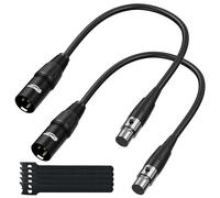 Elecan 3 Pin XLR Male to Mini XLR Female (TA3F) Microphone Cable Adapter 1 Ft/2 Pack for Blackmagic Pocket Cinema Camera BMPCC Video Assist 4K Sharp 8K & C70, Pro Lapel Audio Replacement Cable