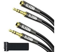 Elecan Headphone Extension Cable 5 Ft/2 Pack, 1/8 Inch 3.5 MM AUX Cord Wire Male to Female, Hi-Fi Sound Thin&Slim Braided TRS Stereo Audio Beats Cable Extender for Car,Home Stereos, Speaker,Phones