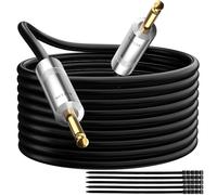 Elecan Premium 6.35mm Guitar Cable 75 Ft, 1/4 Inch TS to 1/4 Instrument Cable, Mono Jack 12 AWG Unbalanced Bass AMP Cord Male to Male for Electric Guitar, Bass, Keyboard, Pro Audio-OD 9.5MM+Ties