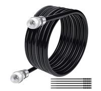 Elecan RG6 Coaxial Cable 200 Feet Indoor/Outdoor Direct Burial Coax Cable,Quad Shielded Waterproof in-Wall with Rubber Boot,Digital TV Aerial Broadband Internet Satellite Cable +25 Ties