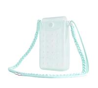 Elecbae Clear Crossbody Bag Stadium Approved, Silicone Mini Clear Purse with Magnetic Closure & DIY Holes, Transparent Green, Fashion
