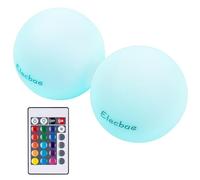 Elecbae Small Floating Pool Lights, Pack of 2 Remote Control 16 Color IP68 Waterproof 3" Led Ball Lights, Multi-Scenario Applicability, Garden, Backyard, Pool, Party (Not Inflatable)