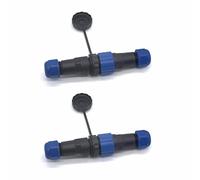 Elecbee 2 Pcs Aviation Cable Circular Connector,SP17 4-Pin Waterproof Dustproof Aviation Connector Plug IP68 Industrial Female Plug and Male Socket Inline Butt Connector with Cap for Outdoor Lamps