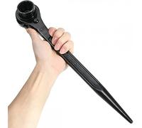 Elecbee 30-32mm Scaffold Spanner,Ratchet Podger Spanner Universal Head Wrench,Steel Erect Spanners Scaffold Erecting Ratcheting Adjustable Socket Adapter Hand Tools for Car Repair,Carpentry (Black)