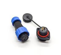Elecbee Aviation Cable Circular Connector, SP17 2 Pin Waterproof & Dustproof Female Plug Male 2 Hole Flange Panel Mount Socket IP68 Industrial Plug with Cap for Outdoor Industrial Devices Power Signal