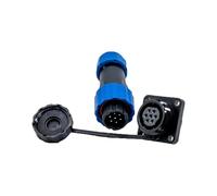Elecbee Aviation Cable Circular Connector, SP17 7 Pin Waterproof & Dustproof Male Plug Female 4 Hole Flange Panel Mount Socket IP68 Industrial Plug with Cap for Outdoor Industrial Devices Power Signal
