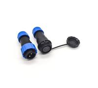 Elecbee IP68 Waterproof 2 Pin Circular Male Plug & Female Socket Connector, SP21 Series, 2 Pins, Blue, 12V, 10A, 120W, Outdoor, Wet, 2 Ports, 1 Count