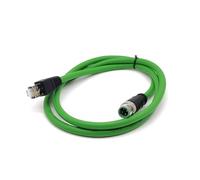 Elecbee M12 D Code to RJ45 Crodset CAT5e Flexible Cable M12 4 Pin Male to RJ45 Plug Straight Assembly Cable Shielded AWG22, for Industrial Ethernet Network Sensor Machine Automation Control (Green,1M)