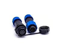 Elecbee SP13 Series Aviation Waterproof Connector, Industrial Aviation Plug Socket Circular Cable Connector IP68 Male Plug Female Socket in Line Type One Pair 7 Pin Connector with Waterproof Cover