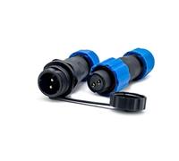 Elecbee SP13 Series Aviation Waterproof Connector, Industrial Aviation Plug Socket Circular Cable Connector IP68 Female Plug Male Socket in Line Type One Pair 2 Pin Connector with Waterproof Cover