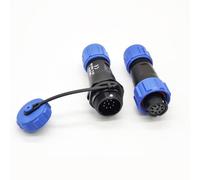 Elecbee SP13 Series Aviation Waterproof Connector, Industrial Aviation Plug Socket Circular Cable Connector IP68 Female Plug Male Socket in Line Type One Pair 9 Pin Connector with Waterproof Cover