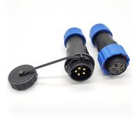 Elecbee SP21 Aviation Cable Circular Connector, IP68 Waterproof Dustproof Connector Plug 5 pin In-line Female Plug Male Socket Butt Industrial Connector with Cap for Outdoor Lamps