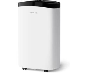 ELECCI 10L/Day Dehumidifier for Home & Clothes Drying, Digital Humidity Display, 40dB Quiet Sleep, 24H Timer with 1.5L Tank, Continuous Drainage Option, UK Plug & Wheels