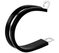 ELECFUN 10 pcs 1-1/2 Inch Stainless Steel Cable Clamps, Rubber Coated Cushioned Insulated Clamp, Metal Clamp for Hose, Tube, Pipe or Wire Cord Installation