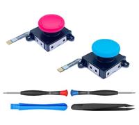 ElecGear 2x TMR Stick Replacement for Switch Joy-Con, TMR Hall Control Stick for Switch LCD, OLED and Lite, No Desoldering Soldering Wick Needed (Red/Blue)