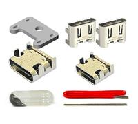 ElecGear 4X USB Type-C Ports Replacement for PS5 Controller, Desoldering Heating, Repair Part and Special Desolder Wire Soldering Tools incl.