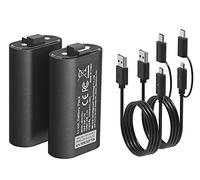 ElecGear Lithium ion Battery Pack for Xbox Wireless Controller, 2x 1200mAh Li-ion Rechargeable Battery for Xbox Series X/S, Xbox One Video Game Controller with 2x Play and Charge USB Cable
