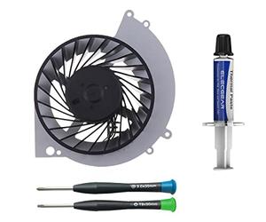 ElecGear Replacement Internal Cooling Fan for PS4 CUH-1xxx - CPU Heatsink Cooler, Thermal Compound Paste, TR9 Torx Security, PH1 Screwdriver Repair Tool Kit for PlayStation 4