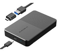 ElecGear USB Hard Drive Enclosure for 7mm to 15mm 2.5'' SATA, USB C 3.1 Gen2 Tool-free External Case for Thick and Standard 2.5-inch SATA HDD and SSD, Type A Cable and A2C Adapter