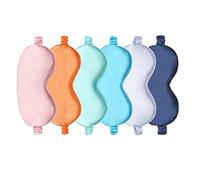 EleCharm Silk Satin Eye Mask Color Assorted 6-Pack Smooth Sleeping Mask Eye Shade
